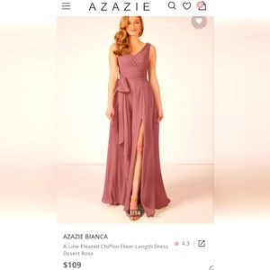 A-Line Pleated Chiffon Floor-Length Dress Desert Rose